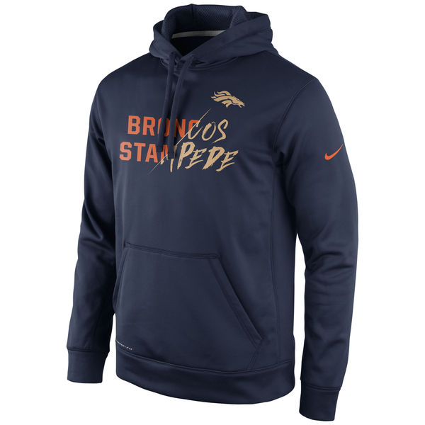 Men Denver Broncos Nike Gold Collection KO Pullover Performance Hoodie Navy->denver broncos->NFL Jersey